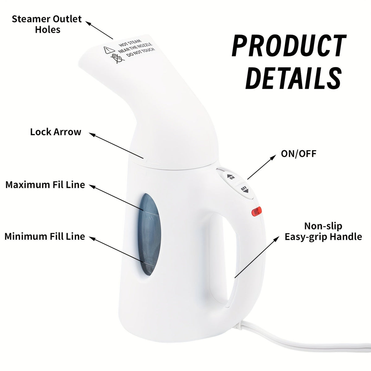Clothes Steamer Travel-Ready (850W)